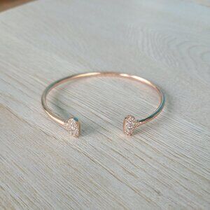 Kendra Scott Grayson Rose Gold Cuff Bracelet in White Crystal